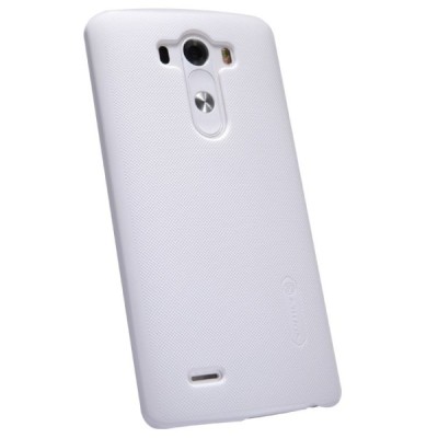 Nillkin Frosted Shield LG G3 baltas plastikinis dėklas + apsauginė ekrano plėvelė / Priedai.lt