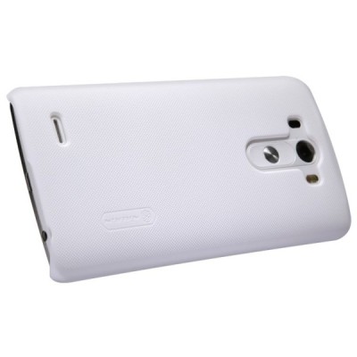 Nillkin Frosted Shield LG G3 baltas plastikinis dėklas + apsauginė ekrano plėvelė / Priedai.lt