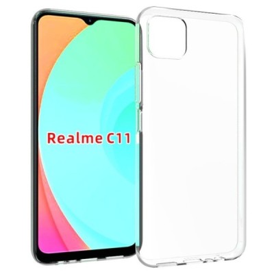 Твердый силиконовый чехол (TPU) для Realme C11 - прозрачный | Vacins.lv