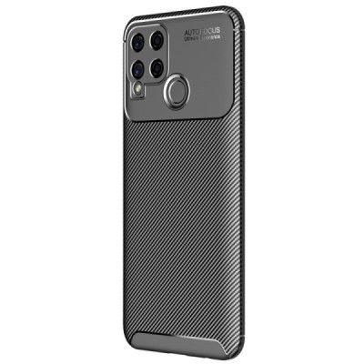Realme C15 „Fiber“ твердый силиконовый чехол из TPU чёрного цвета | Vacins.lv