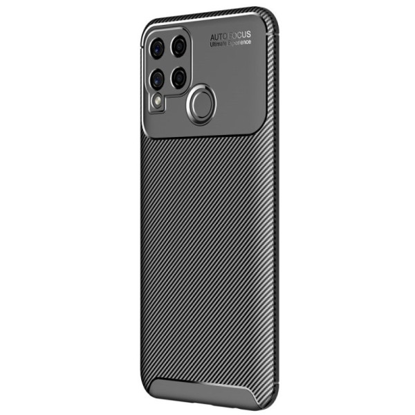 „Fiber“ твердый силиконовый (TPU) чехол - чёрный (Realme C15)