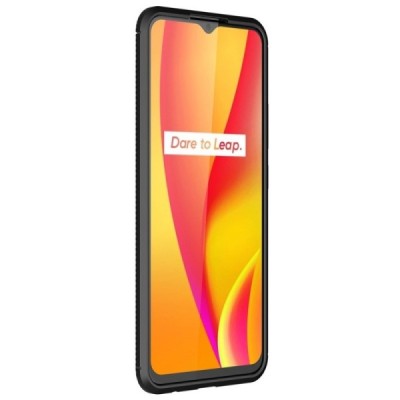 Realme C15 „Fiber“ твердый силиконовый чехол из TPU чёрного цвета | Vacins.lv