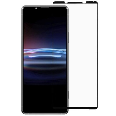 Sony Xperia Pro-I „Rurihai“ 9H Tempered Glass усиленная защита, черное защитное стекло с полным покрытием 2.5D | Vacins.lv