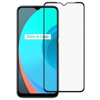 Realme C11 „Calans“ 9H Tempered Glass усиленная защита, черное защитное стекло с полным покрытием толщиной 0,26 мм | Vacins.lv