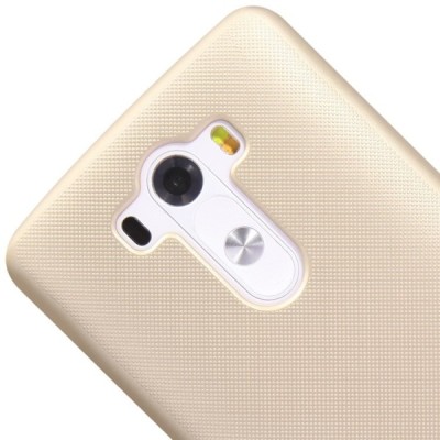LG G3 Nillkin Frosted Shield zelts plastmasas futrālis + ekrāna aizsargplēve / Vacins.lv