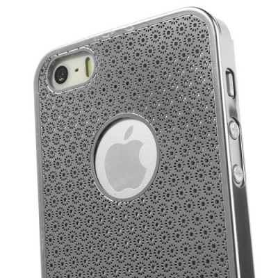 Stilīgs sudrabs, metāla Apple iPhone 5, 5S apvalks / Vacins.lv