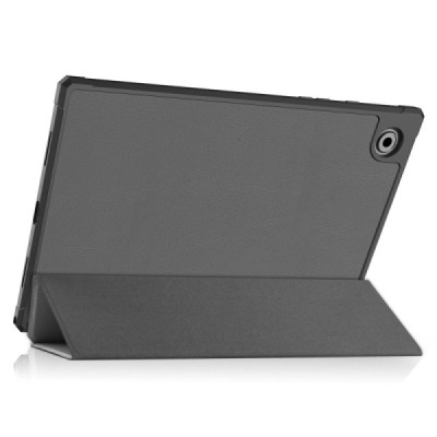 Samsung Galaxy Tab A8 10.5 2021 (X200, X205) серый кожаный чехол-книжка (складной) | Vacins.lv