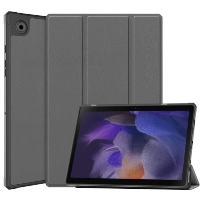 Samsung Galaxy Tab A8 10.5 2021 (X200, X205) серый кожаный чехол-книжка (складной) | Vacins.lv