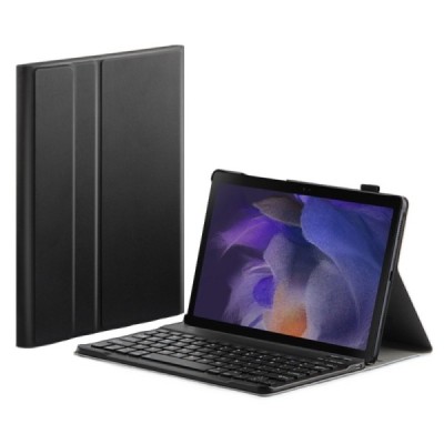 Samsung Galaxy Tab A8 10.5 2021 (X200, X205) чехол-книжка из черной кожи с беспроводной клавиатурой Bluetooth | Vacins.lv