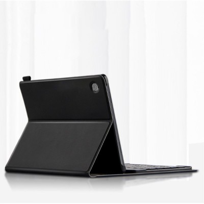 Samsung Galaxy Tab A8 10.5 2021 (X200, X205) чехол-книжка из черной кожи с беспроводной клавиатурой Bluetooth | Vacins.lv