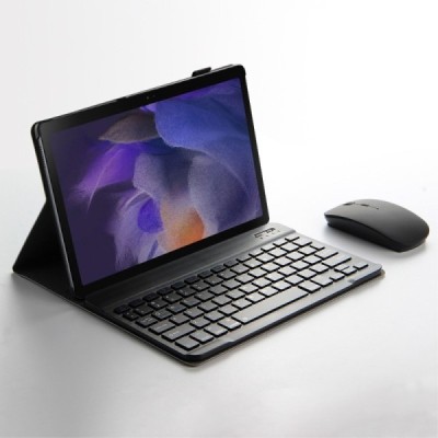 Samsung Galaxy Tab A8 10.5 2021 (X200, X205) чехол-книжка из черной кожи с беспроводной клавиатурой Bluetooth | Vacins.lv