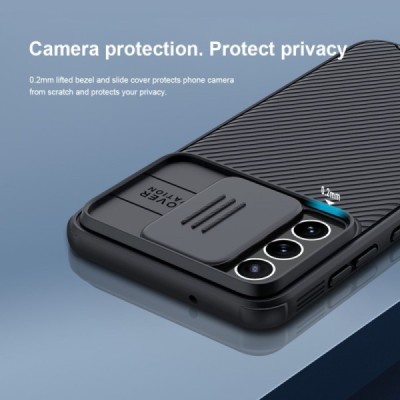 Samsung Galaxy S21 FE (Fan Edition) 5G „Nillkin“ CamShield чёрный чехол, задняя часть с защитой камеры | Vacins.lv