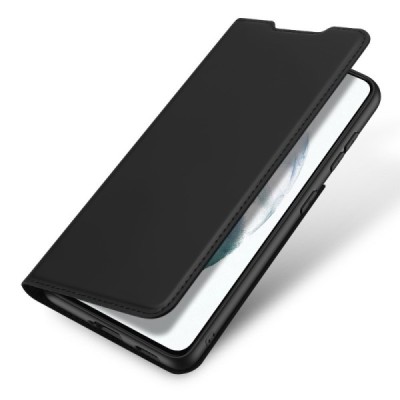Samsung Galaxy S21 FE (Fan Edition) 5G „Dux Ducis“ Skin sērijas melns ādas atvērams maciņš | Vacins.lv