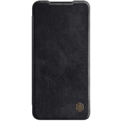 Роскошный чёрный кожаный чехол Nillkin Qin Series для Samsung Galaxy S22 Ultra 5G (SM-S908X) | Vacins.lv