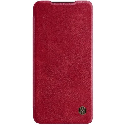 Роскошный красный кожаный чехол Nillkin Qin Series для Samsung Galaxy S22 Ultra 5G (SM-S908X) | Vacins.lv