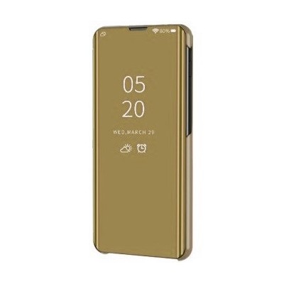 Samsung Galaxy S21 FE (Fan Edition) 5G открываемый золотой пластиковый чехол-книжка | Vacins.lv