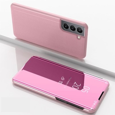 Samsung Galaxy S21 FE (Fan Edition) 5G plastmasas atvērams rozs ādas maciņš | Vacins.lv