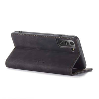 Samsung Galaxy S21 FE (Fan Edition) 5G CaseMe Retro открываемый, чёрного цвета, кожаный чехол – книжка | Vacins.lv