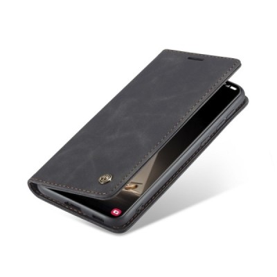 Samsung Galaxy S21 FE (Fan Edition) 5G CaseMe Retro открываемый, чёрного цвета, кожаный чехол – книжка | Vacins.lv