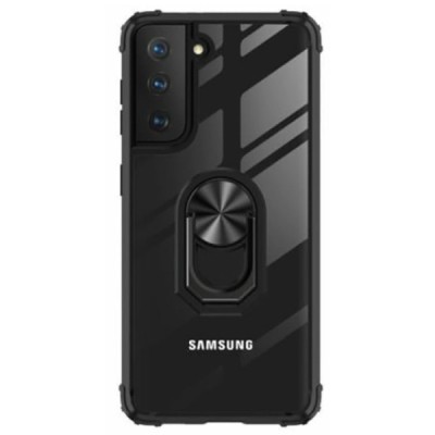 Samsung Galaxy S21 FE (Fan Edition) 5G „Fashion“ Kickstand твердый силиконовый чехол TPU прозрачный | Vacins.lv