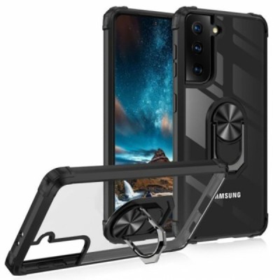 Samsung Galaxy S21 FE (Fan Edition) 5G „Fashion“ Kickstand твердый силиконовый чехол TPU прозрачный | Vacins.lv