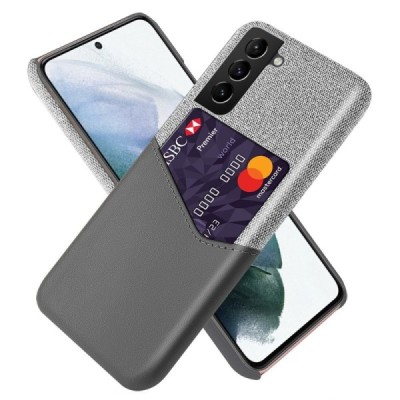 Samsung Galaxy S21 FE (Fan Edition) 5G „KSQ“ Shell pelēks ādas apvalks ar iebūvētu karšu turētāju | Vacins.lv