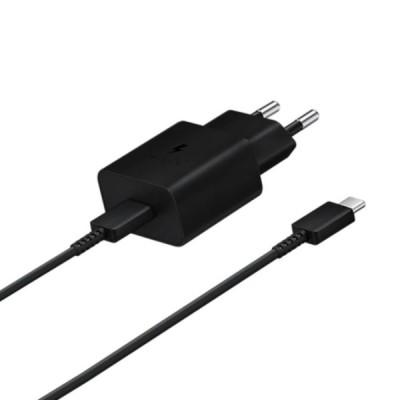 Origināls „Samsung“ PD Fast Charging 15W EP-T1510 tīkla lādētājs - melns + Type-C vads | Vacins.lv