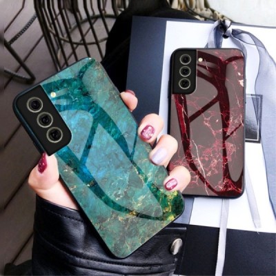 Samsung Galaxy S21 FE (Fan Edition) 5G „Marble“ cieta silikona (TPU) zils apvalks | vacins.lv