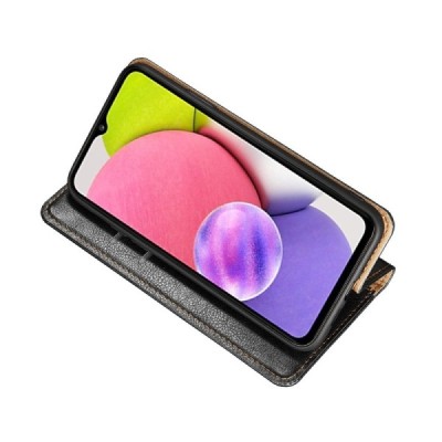 Samsung Galaxy S21 FE (Fan Edition) 5G чёрный кожаный чехол-книжка | Vacins.lv