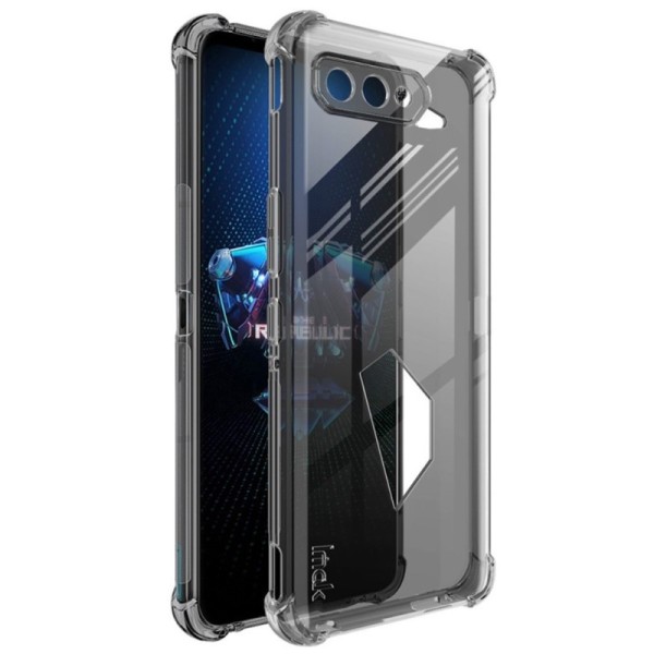 Усиленный твердый силиконовый чехол „Imak“ (TPU) - серый + защитная пленка (Rog Phone 5 / 5s)