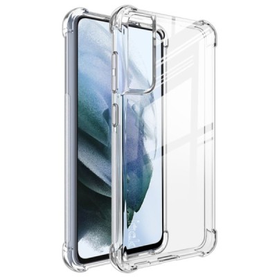 Samsung Galaxy S21 FE (Fan Edition) 5G Imak усиленный твердый силиконовый чехол TPU прозрачный, задняя часть + защитная пленка д