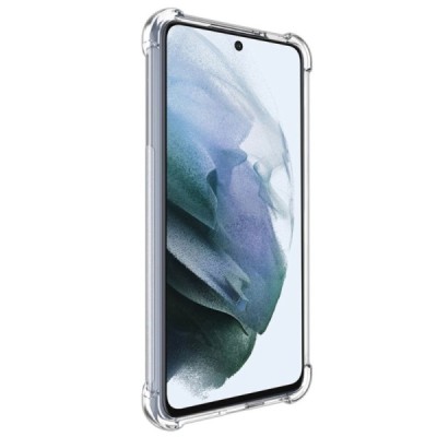 Samsung Galaxy S21 FE (Fan Edition) 5G Imak pastiprinātas aizsardzības cieta silikona (TPU) dzidrs vāciņš + ekrāna aizsargplēve