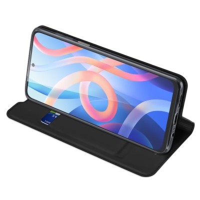 Xiaomi Poco M4 Pro (Redmi Note 11 5G) „Dux Ducis“ Skin sērijas melns atvērams maciņš, maks | Vacins.lv