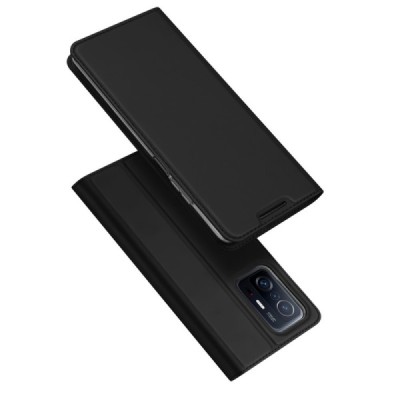 „Dux Ducis“ Skin серии Xiaomi 11T (11T Pro) чёрный кожаный чехол-книжка | Vacins.lv