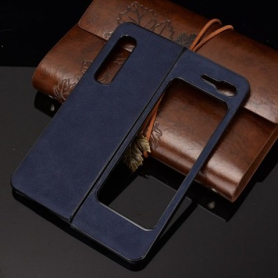 Samsung Galaxy Fold 5G (F907B) Slim Leather синий кожаный чехол | Vacins.lv