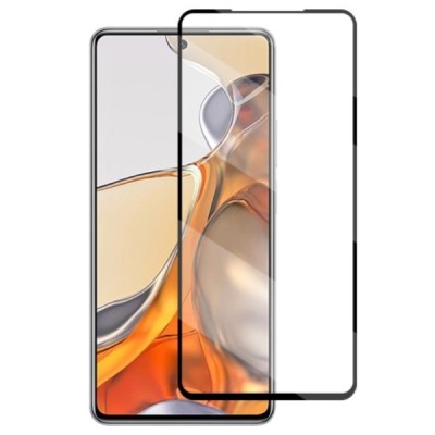Xiaomi 11T (11T Pro) „Mocolo“ 2.5D Tempered Glass melns ekrāna aizsargstikls | Vacins.lv
