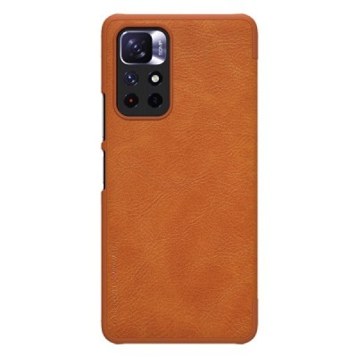 Xiaomi Poco M4 Pro (Redmi Note 11 5G) greznais Nillkin Qin sērijas ādas atvērams brūns maciņš, maks | Vacins.lv