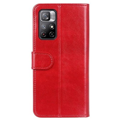 Xiaomi Poco M4 Pro (Redmi Note 11 5G) открываемый красный кожаный чехол - книжка | Vacins.lv
