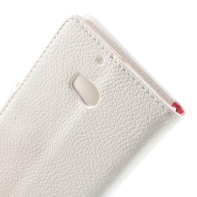 Nokia Lumia 930 atvēramais balts ādas Litchi futrālis - maciņš / Vacins.lv
