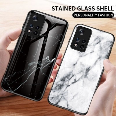 Xiaomi Poco M4 Pro (Redmi Note 11 5G) „Marble“ cieta silikona (TPU) melns / zelta apvalks | vacins.lv