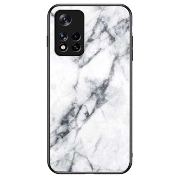 „Marble“ твердый силиконовый (TPU) чехол - белый (Poco M4 Pro 5G / Redmi Note 11 5G)