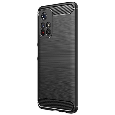 Xiaomi Poco M4 Pro (Redmi Note 11 5G) „Carbon“ cieta silikona (TPU) melns apvalks | vacins.lv