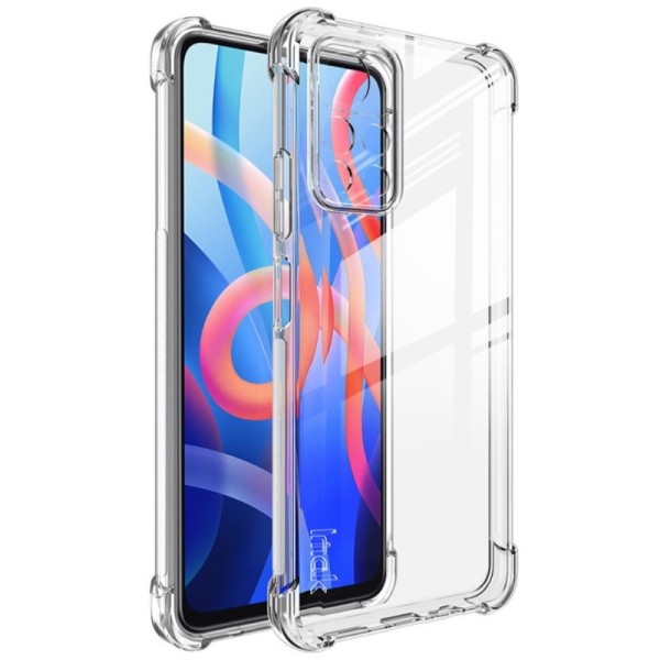 „Imak“ pastiprinātas aizsardzības cieta silikona (TPU) apvalks - dzidrs + ekrāna aizsargplēve (Poco M4 Pro 5G / Redmi Note 11