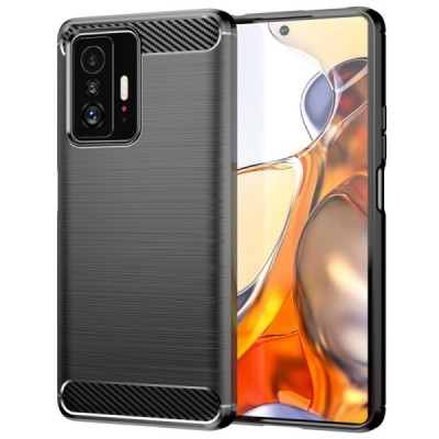 Xiaomi 11T (11T Pro) „Carbon“ твердый силиконовый чехол (TPU) - черный | Vacins.lv