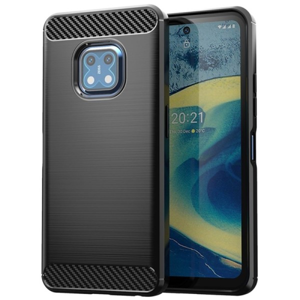 „Carbon“ cieta silikona (TPU) apvalks - melns (Nokia XR20)