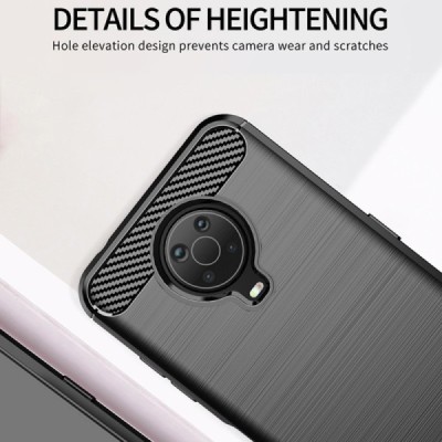 Nokia 6.3 (2021), G10, G20 „Carbon“ cieta silikona (TPU) melns apvalks | vacins.lv