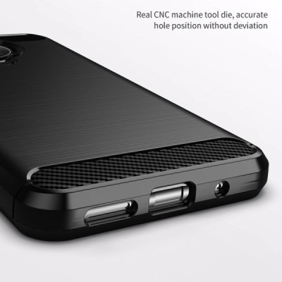 Nokia 6.3 (2021), G10, G20 „Carbon“ cieta silikona (TPU) melns apvalks | vacins.lv