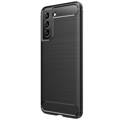 Samsung Galaxy S22 5G (SM-S901X) „Carbon“ cieta silikona (TPU) melns apvalks | vacins.lv