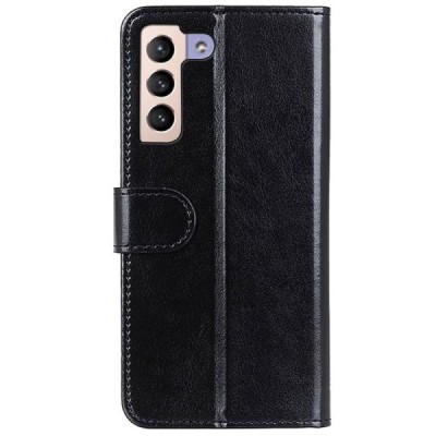 Samsung Galaxy S22 5G (SM-S901X) atvēramais ādas melns maciņš (maks) | Vacins.lv