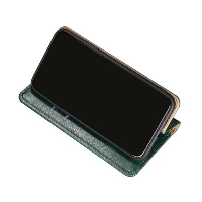 Твердый зелёный кожаный чехол-книжка для Samsung Galaxy S22 5G (SM-S901X) | Vacins.lv